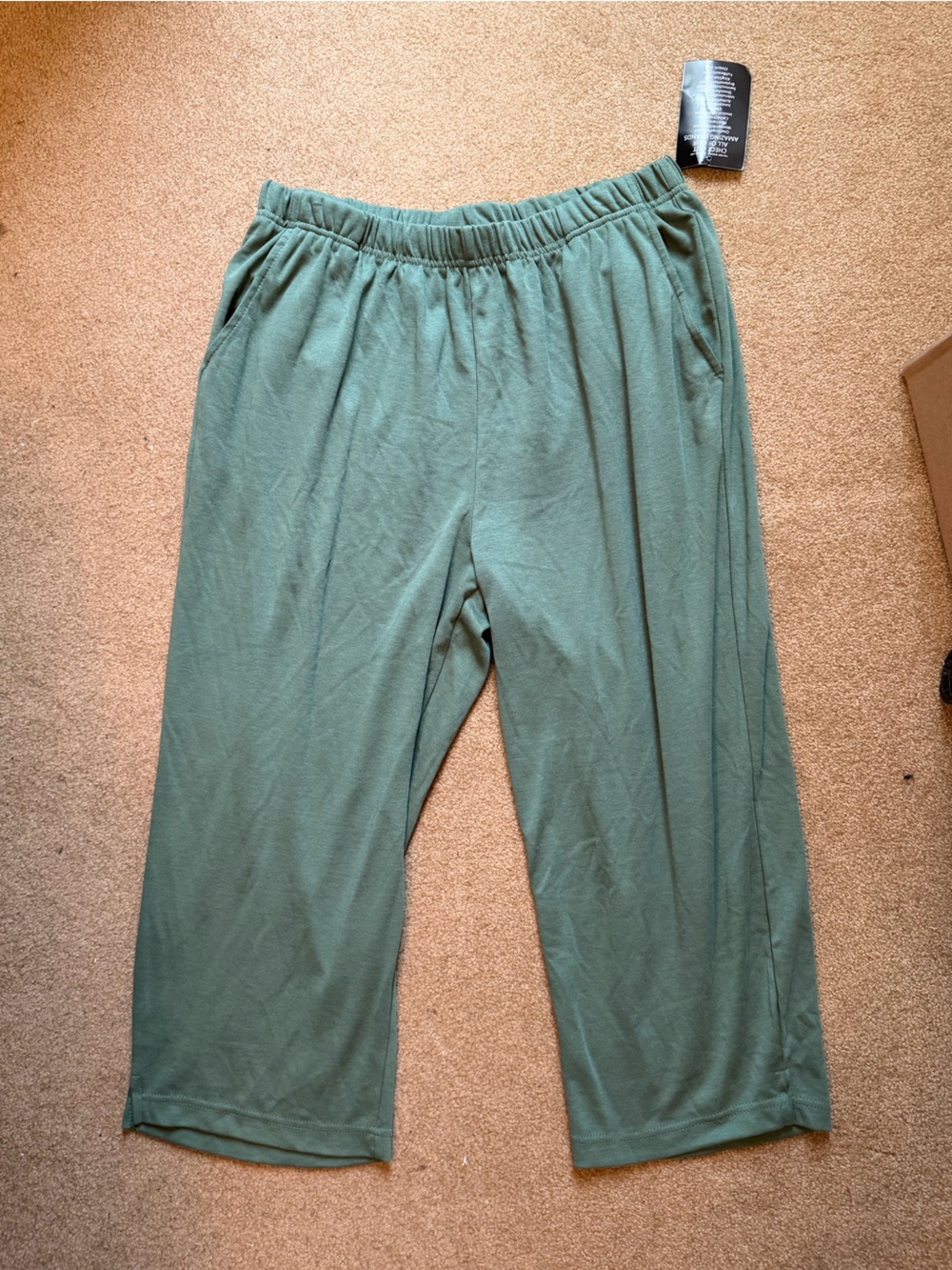 Woman Within Sage Green Wide-Leg Pull-On Pants